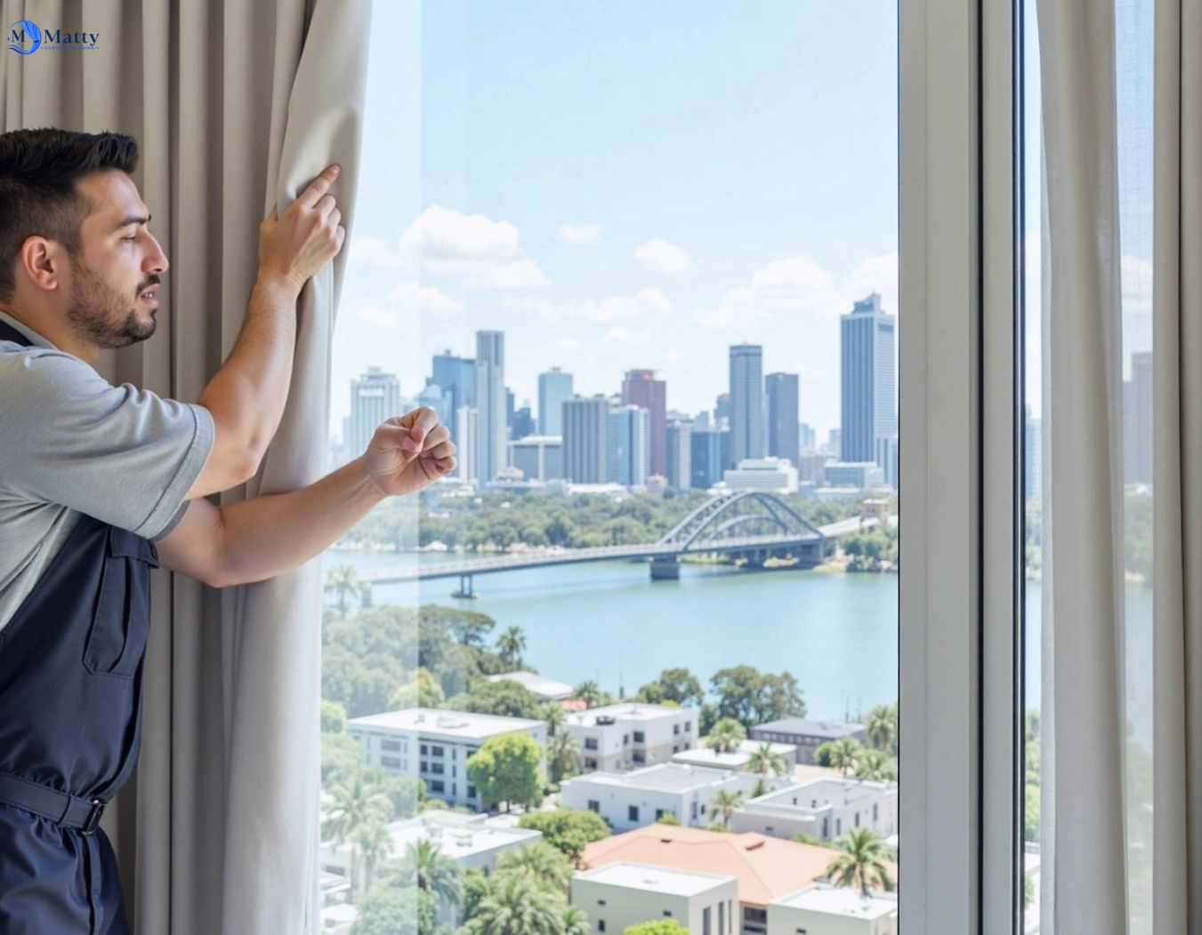 Professional curtain steam cleaning service tingalpa QLD by Matty Curtain Cleaning